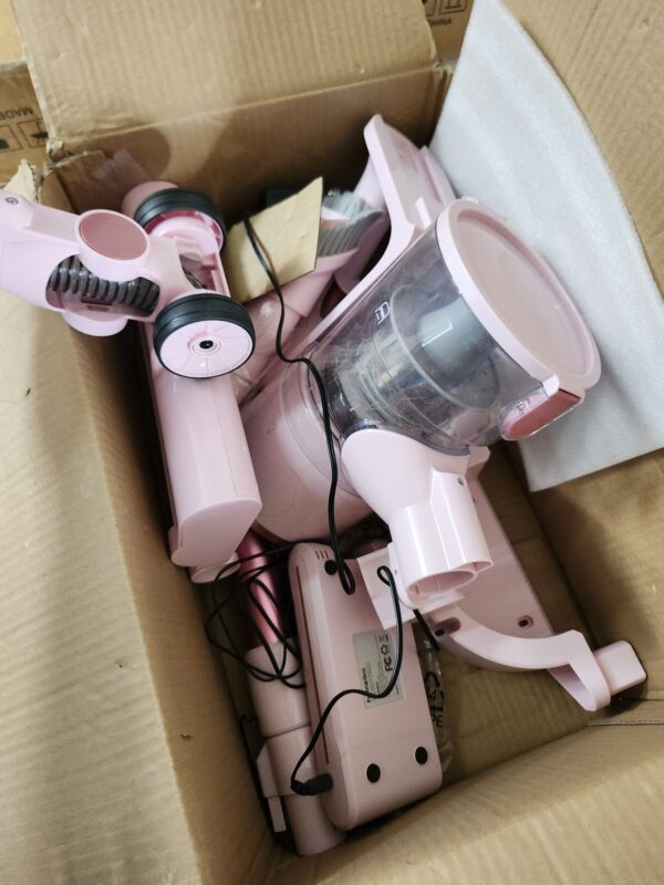 ***USED***Homeika- Pro Version- 28k PA Cordless Vacuum- Digital Display- 50 Min Run Time- 3 Speeds- Telescopic – 300 Watts- Brushless Motor- 8 in 1- HEPA Filter- for All Floors- Detachable Battery Pink | EZ Auction