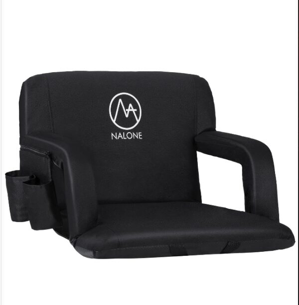 nalone Folding Stadium Seat 20.5'' Regular/Extra Wide Stadium Chairs for Bleachers Stadium Seat Bleacher Chairs Portable with Back Supports Thick Padded Cushion Armrests Reclining | EZ Auction