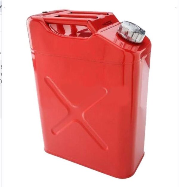 20L 5 Gallon Gas Can US Standard Cold-Rolled Plate Petrol Diesel Can Gasoline Bucket with Oil Pipe (Red) | EZ Auction