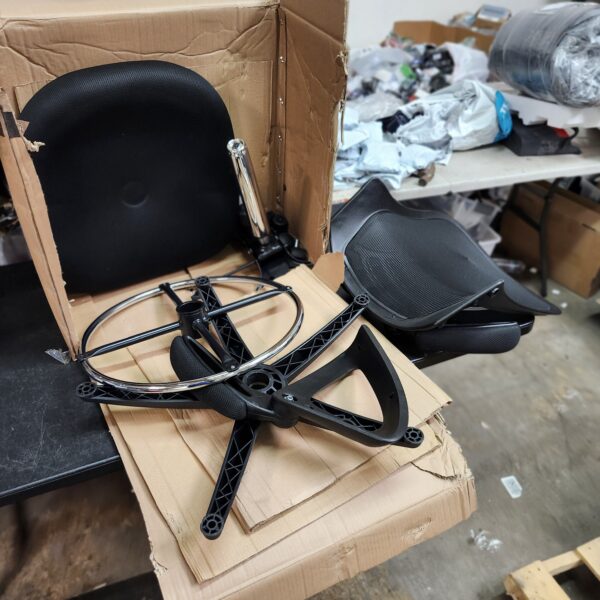 *** USED *** HYLONE Drafting Chair Tall Office Chair High-Back Mesh Standing Desk Stool with Adjustable Footrest Ring and Flip-Up Arms (Black) | EZ Auction