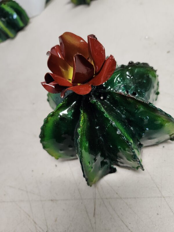 HANDMADE IRON FIGURINE CACTUS FLOWER | EZ Auction