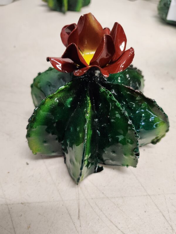 HANDMADE IRON FIGURINE CACTUS FLOWER | EZ Auction