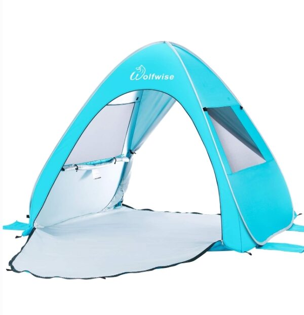 WolfWise UPF 50+ Easy Pop Up Beach Tent Sun Shelter Instant Automatic Portable Sport Umbrella Indoor Playhouse Canopy Cabana | EZ Auction