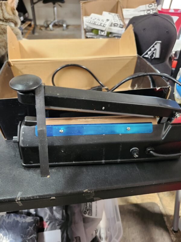 ***USED***METRONIC 8 inch Bag Sealer, Black Impulse Heat Sealer for Plastic Bags, Poly Bag Sealing Machine with Repair Kit. Clean, Crisp and Fast Sealing Machine | EZ Auction