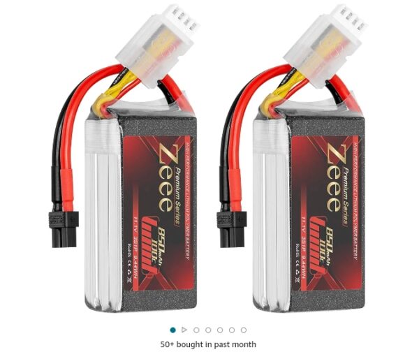 Zeee Premium Series 11.1V 3S Lipo Battery 100C 850mAh with XT30 Plug for FPV Racing Drone Quadcopter Helicopter Airplane RC Boat RC Car RC Models(2 Pack) | EZ Auction