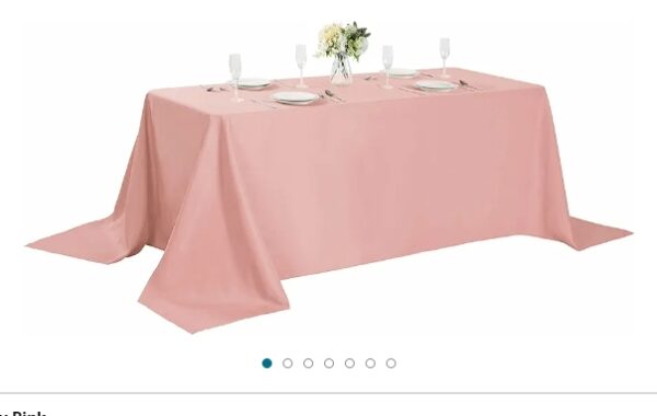 Rectangle Tablecloth 90x132 inch Washable Polyester Fabric Table Cloth for Wedding Party Dining Banquet Decoration（90x132, Dusty pink） | EZ Auction