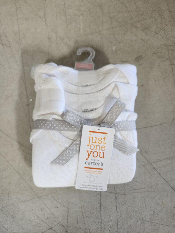 NEWBORN* Carter’s Just One You®️ Baby 3pk Long Sleeve Bodysuit – Lead White | EZ Auction