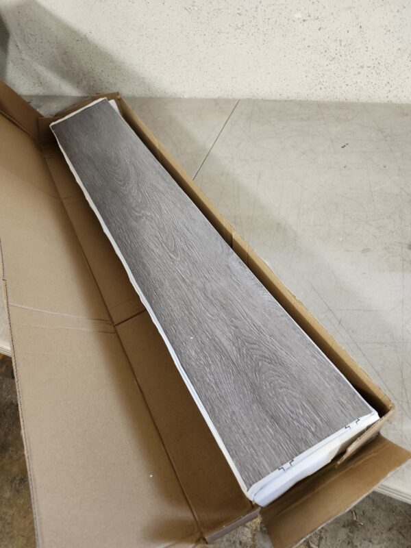Art3d Peel and Stick Floor Tile Vinyl Wood Plank 36-Pack 54 Sq.Ft, Deep Gray, Rigid Surface Hard Core Easy DIY Self-Adhesive Flooring | EZ Auction