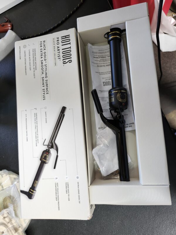 HOT TOOLS Pro Artist Black Gold Curling Iron, 3/4 " Barrel | EZ Auction