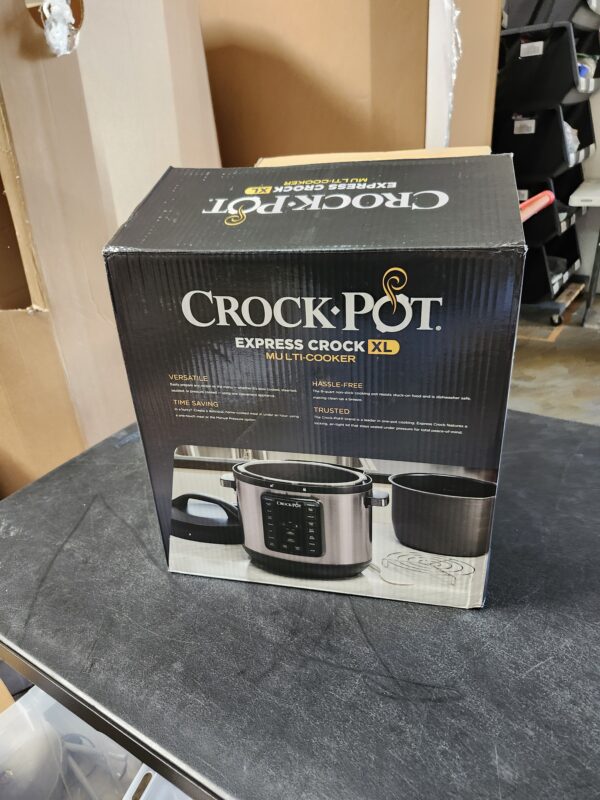 Crock-Pot 8-Quart Multi-Use XL Express Crock Programmable Slow Cooker and Pressure Cooker with Manual Pressure, Boil & Simmer, Stainless Steel | EZ Auction