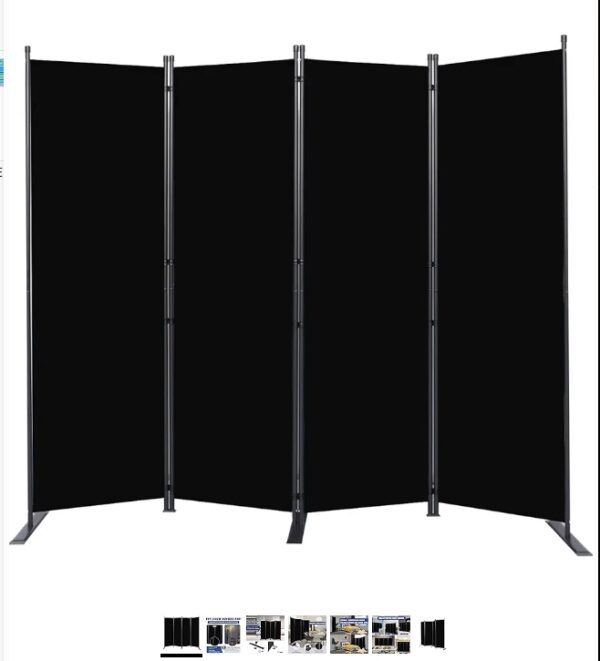 Room Divider 6FT Portable Room Dividers and Folding Privacy Screens, 88'' W Fabric Divider for Room Separation, 4 Panel Partition Room Dividers Freestanding Wall Divider Screen for Dorm Studio Office | EZ Auction