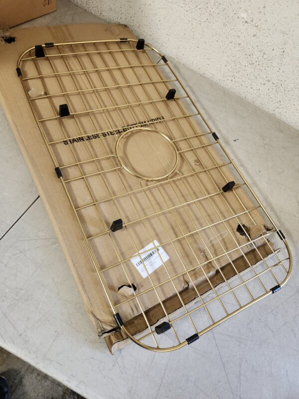 Kitchen Sink Grid,Gold Sink Grid 26 1/8" X 14 1/16",Sink Grate,Sink Protectors for Kitchen Sink,Sink Grid Gold | EZ Auction