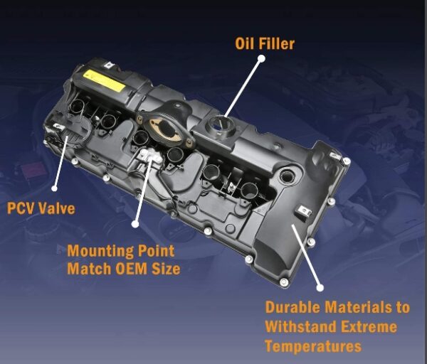 MITZONE N52 Engine Valve Cover Kit with Oil Cap & PCV Hose Compatible with BMW E82 128i, E9X 323i 328i, E60 528i, E70 X5 3.0si, E83 X3, E85 Z4, E89 Z4, F10 528i N52/ N51 SULEV | EZ Auction