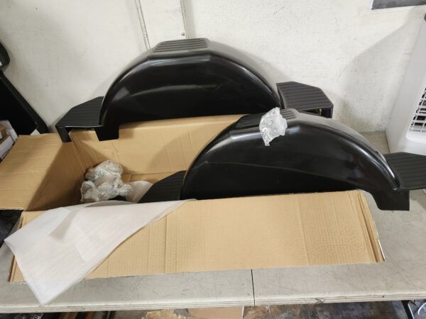 Set of 2 Single Axle Trailer Fenders 13" Wheels Tire Skirt Boat(Black) | EZ Auction