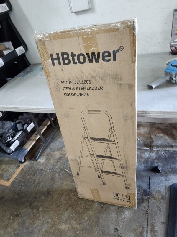 HBTower 3 Step Ladder, 3 Step Stool for Adults,330 lbs Capacity,Step Ladder with Wide Anti-Slip Pedal | EZ Auction