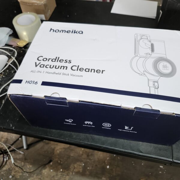 Homeika- Pro Version- 28k PA Cordless Vacuum- Digital Display- 50 Min Run Time- 3 Speeds- Telescopic – 300 Watts- Brushless Motor- 8 in 1- HEPA Filter- for All Floors- Detachable Battery Blue | EZ Auction