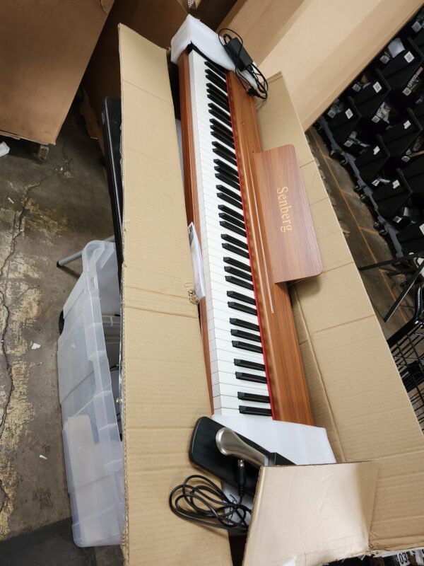 88-key semi-weighted digital piano, full-size keyboard electric piano - suitable for beginners, with sustain pedal, built-in speakers, and music stand. | EZ Auction