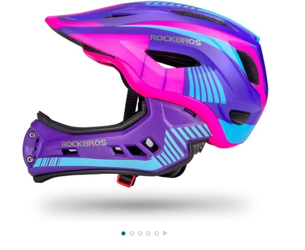 ROCKBROS Kids Full Face Helmet Kids Bike Helmets Lightweight Toddler Mountain Bike Helmet Detachable for MTB BMX Skating Cycling Scooter Safety Bicycle Helmets for Youth Child Boys Girls Ages 3-16 | EZ Auction