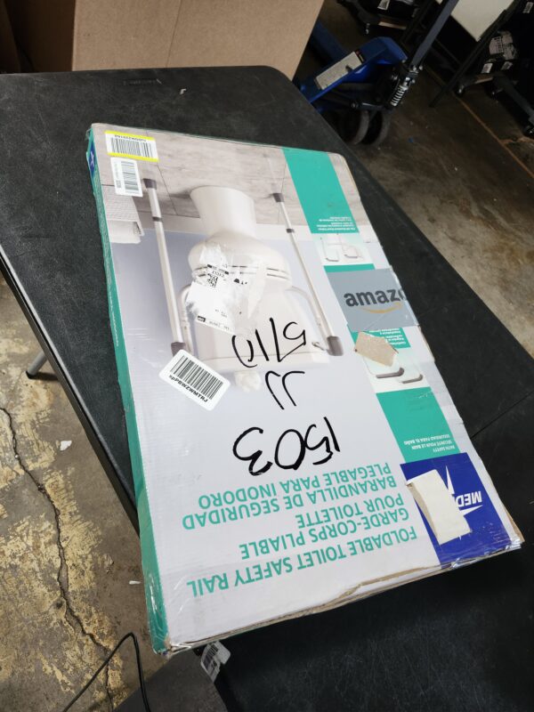Medline Toilet Safety Rail For Seniors with Easy Installation, Height Adjustable Toilet Safety Frame, Bathroom Assist Rail with Armrests, Bathroom Safety, 250 lb. Weight Capacity | EZ Auction