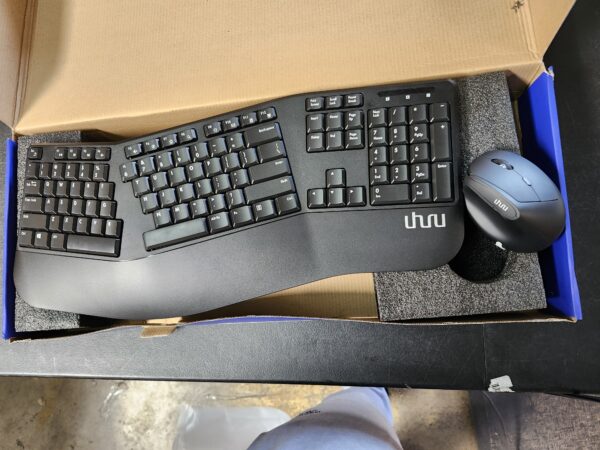 Ergonomic Wireless Keyboard and Mouse - UHURU UEKM-20 Wireless Ergo Keyboard and Mouse Combo with Split Design, Palm Rest, Natural Typing, Compatible with Windows Mac | EZ Auction