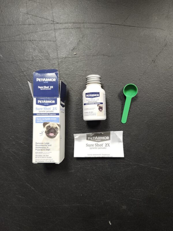 *** OPENED EXPIRES 02/ 2027***PetArmor Sure Shot Liquid De-Wormer for Dogs and Puppies, Liquid De-Wormer Treats Roundworms & Hookworms in Dogs and Puppies 2 Weeks and Older, For Dogs Under 120 lbs, 2 ounces | EZ Auction