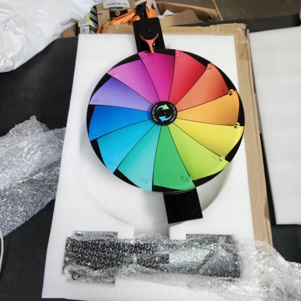 Acrylic Prize Wheel 12 Inches, Heavy Duty Spinning Wheel for Prizes, Wall Mounted or Tabletop 12 Slots Spinning Wheel for Fortune Spinning Game Carnival & Tradeshow | EZ Auction