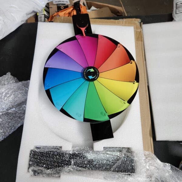 Acrylic Prize Wheel 12 Inches, Heavy Duty Spinning Wheel for Prizes, Wall Mounted or Tabletop 12 Slots Spinning Wheel for Fortune Spinning Game Carnival & Tradeshow | EZ Auction