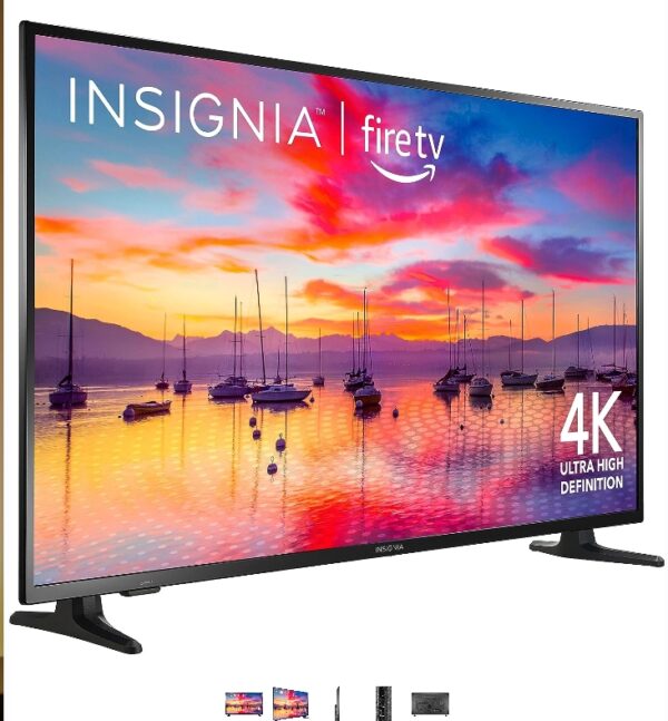 INSIGNIA 50-inch Class F30 Series LED 4K UHD Smart Fire TV with Alexa Voice Remote (NS-50F301NA24) | EZ Auction