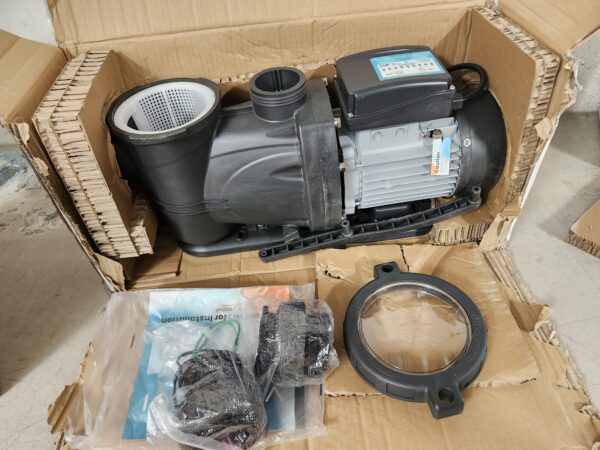 3 HP Pool Pump with timer,8964GPH,200V,2 Adapters,Powerful In/Above Ground Self Primming Swimming Pool Pumps with Filter Basket | EZ Auction