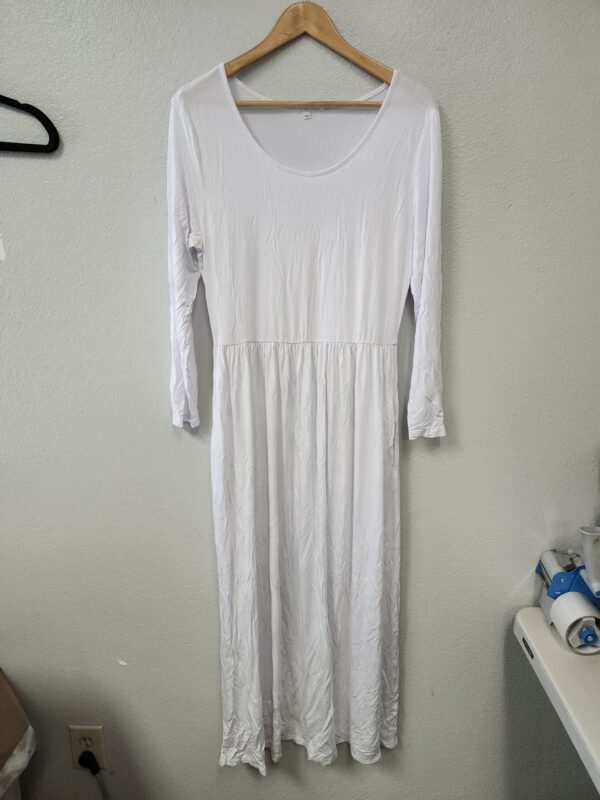*** LARGE***WNEEDU Women's 3/4 Sleeve Casual Loose Long Maxi Dresses with Pocket | EZ Auction