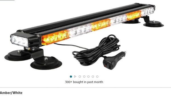 ASPL 38.5" 78 LED Strobe Light Bar Double Side Flashing High Intensity Emergency Warning Flash Strobe Light with Magnetic Base for Safety Construction Vehicles Tow Trucks Pickup (Amber/White) | EZ Auction