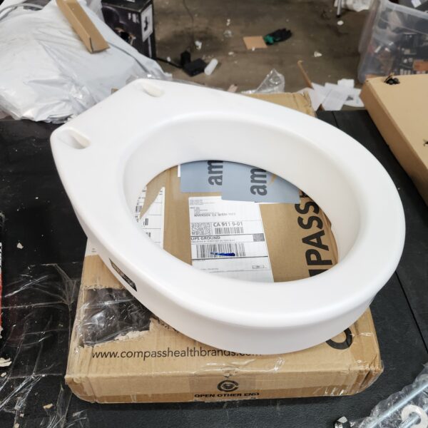 Essential Medical Supply Raised Elevated Toilet Seat Riser for an Elongated Toilet and Compatible with Toilet Seat, Elongated, 19 x 14 x 3.5 | EZ Auction
