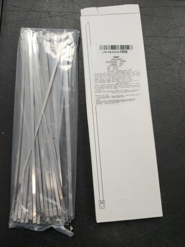 Metal Zip Ties (100PCS 11.8 Inch), 304 Stainless Steel, Heavy Duty Self-locking Cable Ties, for Exhaust Wrap, Chain Link Fence Parts, Wire Fence Rolls, Poultry Fence Outdoor. | EZ Auction