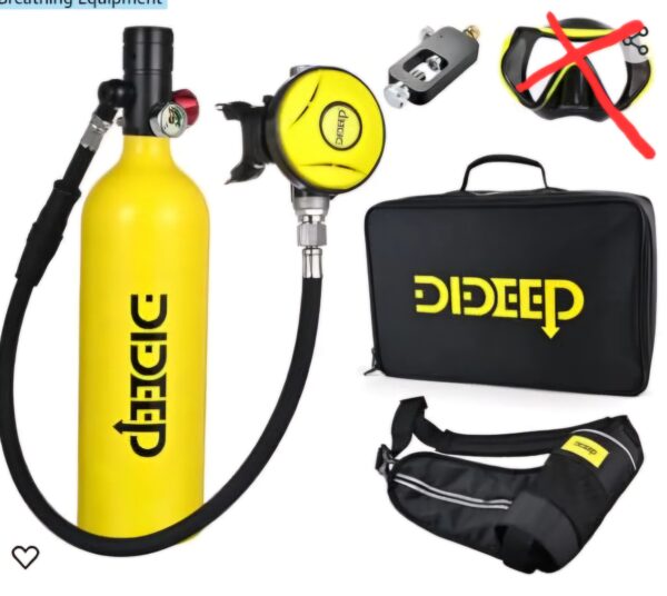 Mini Scuba Tank Set, 1L Portable Scuba Tank with 15-20 Minutes Breathing Capacity, Underwater Dive Device Kit Diving Gear for Outdoor Mini Diving Tanks Underwater Breathing Equipment | EZ Auction