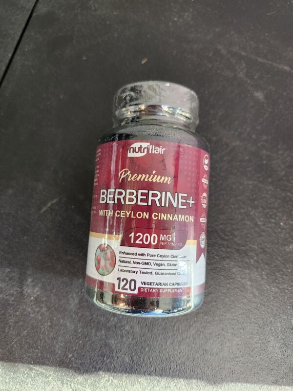 EXP 05-2026* NutriFlair Premium Berberine HCL 1200mg, 120 Capsules - plus Pure True Ceylon Cinnamon, Berberine HCI Root Supplements Pills - immune system, healthy weight management | EZ Auction