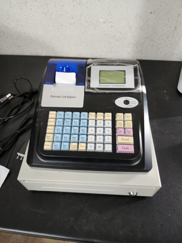 Cash Register,Cash Management System,Cash Register Drawer,Thermal Printer,Record Daily Data,Identify Banknotes,Data Transfer,8 Digital LED Customer Display Cash Register for Small Businesses. | EZ Auction