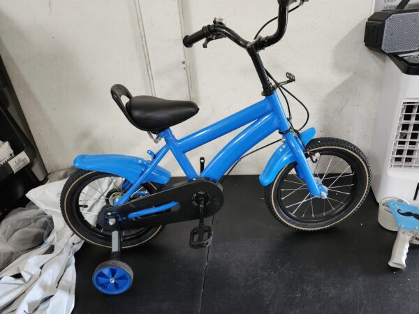Children's Bicycle 14 Inch Kids Bike with Training High Carbon Steel Kids Bike Height Adjustable Kids Bike with Fenders for Kids 3-6 Years Old | EZ Auction