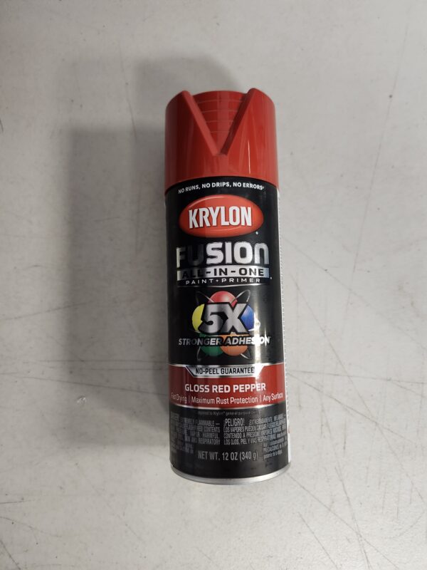 12 oz Krylon K02720007 Red Pepper Fusion All-In-One Paint & Primer Spray Paint, Gloss | EZ Auction