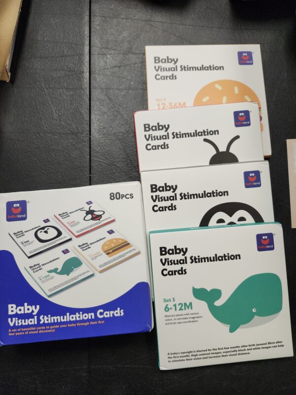 Flash Cards Baby Visual Stimulation Cards for 0-3-6-12-36 Months, 0-3 Months Infant Newborn Tummy Time Toys Gifts 6''×6'' Large for Sensory Development Black White Card Set | EZ Auction