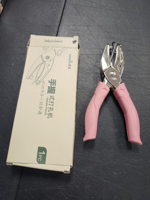 1 Pack 6.3 Inch Length 1/4 Inch Diameter of Heart Shape Hole Handheld Single Paper Hole Punch, Puncher with Pink Soft Thick Leather Cover(Heart 1/4 inch) | EZ Auction