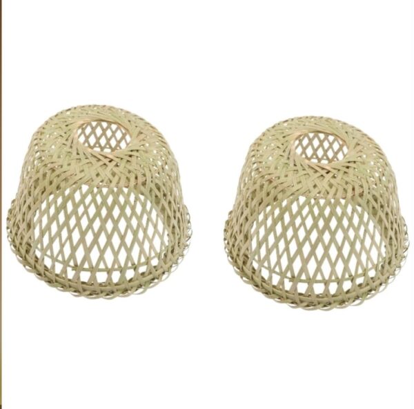 2pcs Lampshade Vintage Chandelier Bedside Lamp Shade Rattan Pendant Light Lantern Chandelier Drum Bell Vintage Lantern Macrame Lamp Shade Vintage Lamp Shades Bamboo Products Indoor | EZ Auction