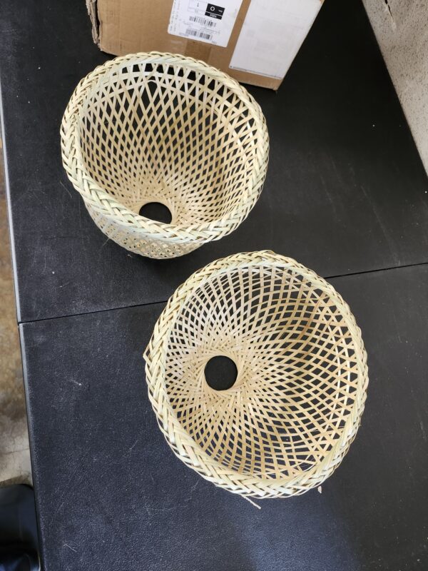 2pcs Lampshade Vintage Chandelier Bedside Lamp Shade Rattan Pendant Light Lantern Chandelier Drum Bell Vintage Lantern Macrame Lamp Shade Vintage Lamp Shades Bamboo Products Indoor | EZ Auction