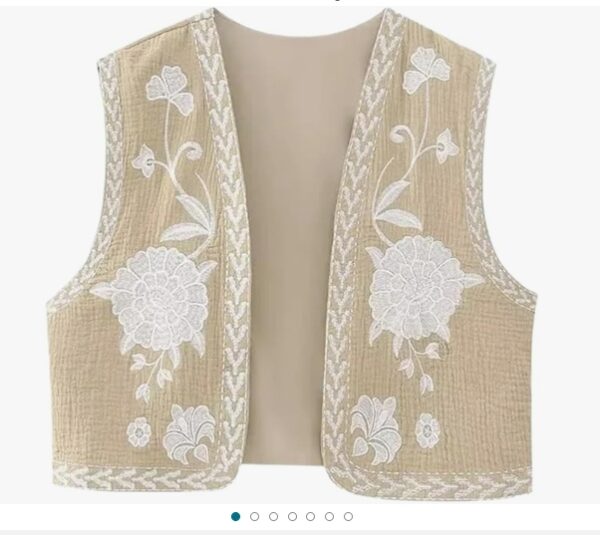 SIZE M* Sleeveless Embroidered Vest Women Woman Summer Jacket Waistcoat Cardigan | EZ Auction