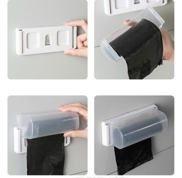 Storage Box Garbage Bag Receiver Punch-Free Kitchen Plastic Storage Box Wall Mounted Removable Garbage Bag Storage Box | EZ Auction