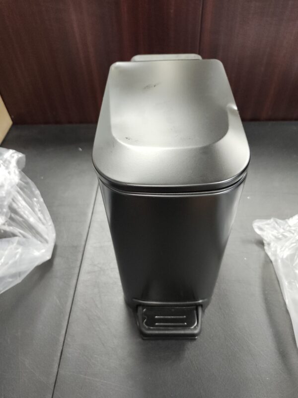 ***SMALL DENT***Cesun Small Bathroom Trash Can with Lid Soft Close, Step Pedal, 6 Liter / 1.6 Gallon Stainless Steel Garbage Can with Removable Inner Bucket, Anti-Fingerprint Finish (Matt Black) | EZ Auction