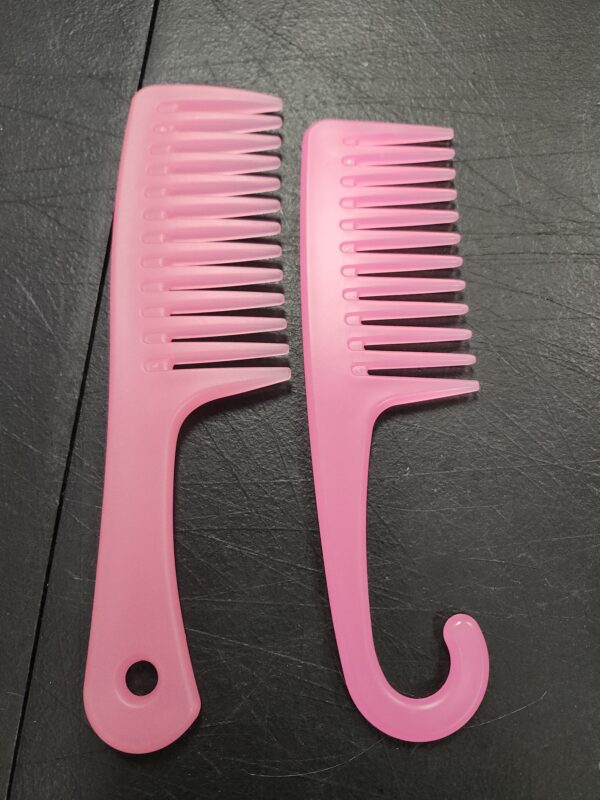 2 PCS Ancgreen Wide Tooth Comb, Detangling Comb, Shower Comb with Hook,Hair Comb Brush for Women Curly/Wet/Dry/Long/Thick Hair. (Pink) | EZ Auction