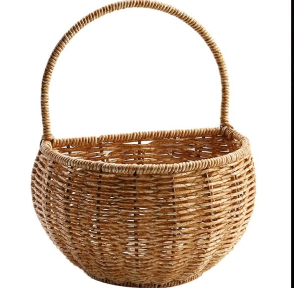 Cabilock 5pc wall mounted egg basket wicker cube baskets hanging planter basket indoor hanging plant pot hand Woven Basket hanging planter indoor Kitchen Basket plastic The basket household | EZ Auction