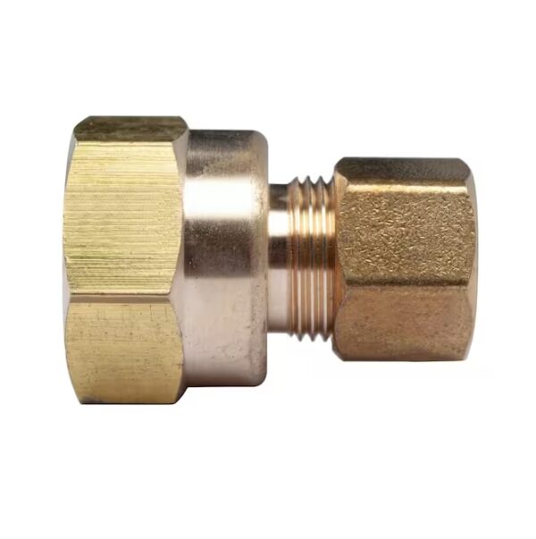 3/8 in. OD Comp x 1/2 in. FIP Brass Compression Adapter Fitting (5-Pack) | EZ Auction