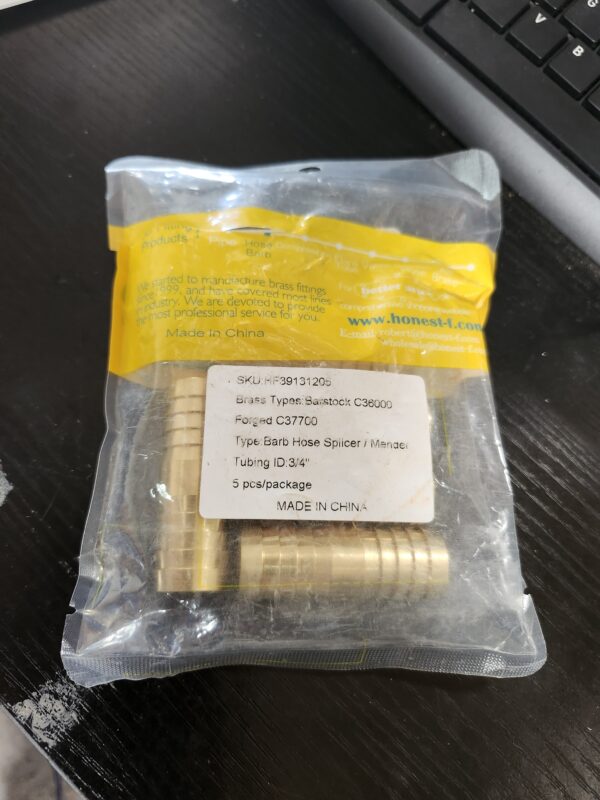 3/4 in. I.D. Brass Hose Barb Splicer Fittings (5-Pack) | EZ Auction