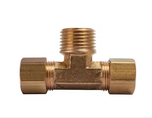 1/2 in. O.D. x 1/2 in. O.D. x 1/2 in. MIP Brass Compression Branch Tee Fitting (5-Pack) | EZ Auction